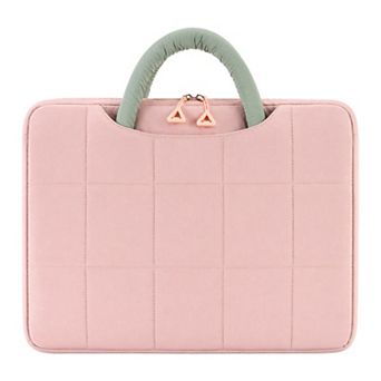 Quilted Padded Laptop Tote Bag for Women Stylish Top Handle Handbag