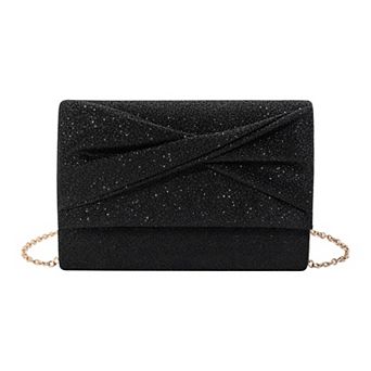 Clutch Bags for Women Evening Bag with Twisted Fold Detail and Detachable Chain Strap