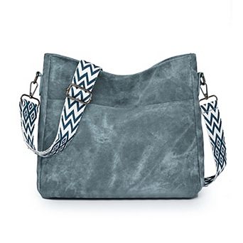Retro Style Crossbody Bags for Women Shoulder Bag with Adjustable Buckle and Distressed Texture