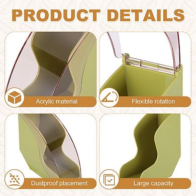 Coffee Filter Holder, Acrylic Cone Filter Storage Box with Dustproof Cover