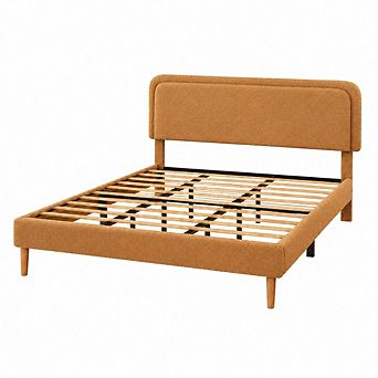 GOODSILO Upholstered Platform Bed Frame with Adjustable Headboard