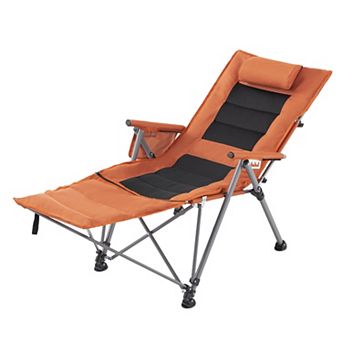 5-Position Adjustable Folding Camping Chair with Footrest