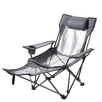 4 Adjustable Positions Reclining Camping Chair