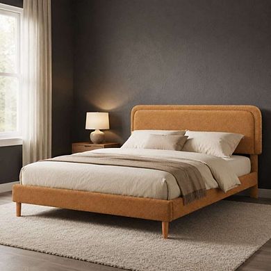 GOODSILO Upholstered Platform Bed Frame with Adjustable Headboard