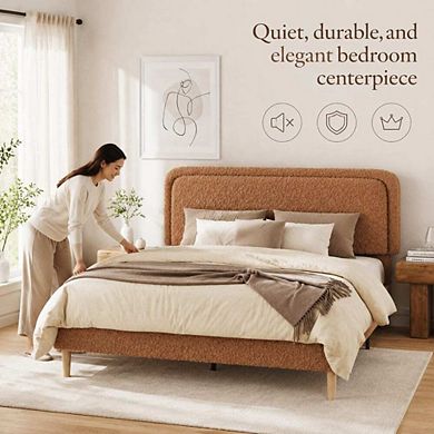 GOODSILO Upholstered Platform Bed Frame with Adjustable Headboard