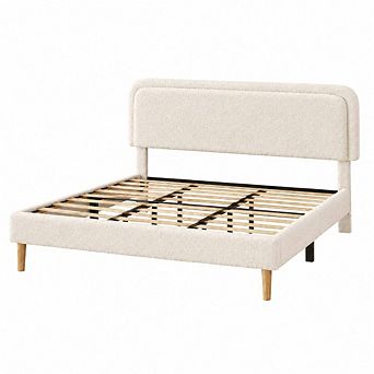 GOODSILO Upholstered Platform Bed Frame with Adjustable Headboard