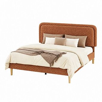 GOODSILO Upholstered Platform Bed Frame with Adjustable Headboard