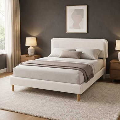 GOODSILO Upholstered Platform Bed Frame with Adjustable Headboard
