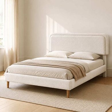 GOODSILO Upholstered Platform Bed Frame with Adjustable Headboard
