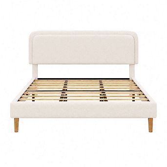 GOODSILO Upholstered Platform Bed Frame with Adjustable Headboard
