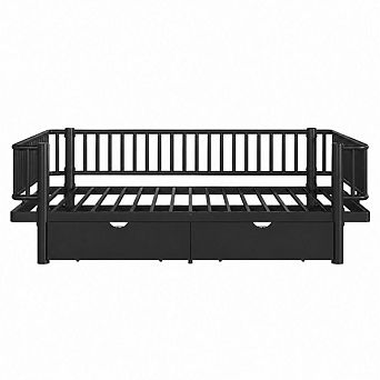 GOODSILO Metal Platform Bed with Storage Drawers, Low Profile
