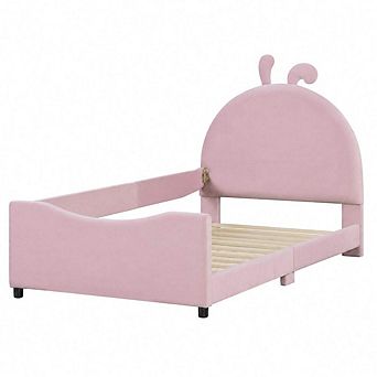 GOODSILO Twin Size Upholstered Daybed with Rabbit Ear Headboard