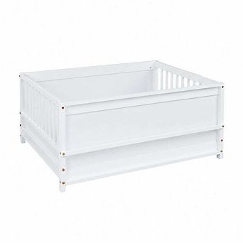GOODSILO Twin Size Floor Bed with Built-in Book Rack and Door