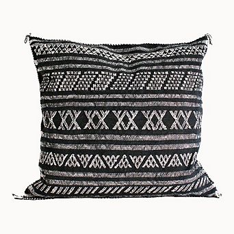 Desert Stripe Embroidered Cactus Silk Pillow