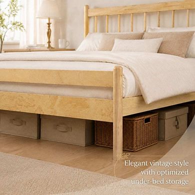 GOODSILO Queen Size Platform Bed with Headboard Footboard Sturdy Pine Frame