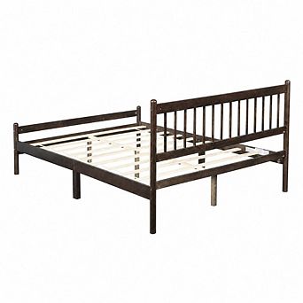 GOODSILO Queen Size Platform Bed with Headboard Footboard Sturdy Pine Frame