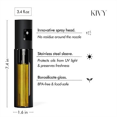 Glass Oil & Vinegar Sprayer for Cooking, Includes Funnel