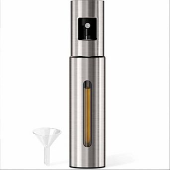 Stainless Steel Oil Sprayer Precise Mist, Includes Funnel