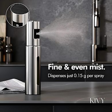 Stainless Steel Oil Sprayer Precise Mist, Includes Funnel