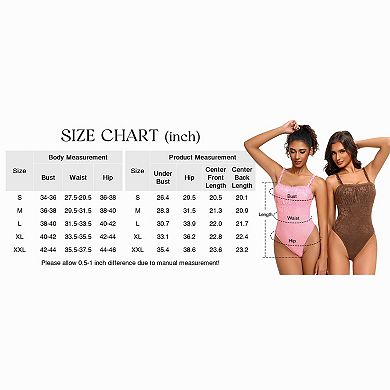 Avidlove Square Neck Adjustable Strap Floral Lace Double Lined Thong Sleeveless Bodysuit