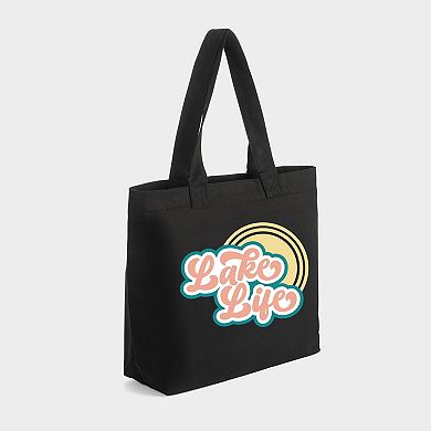 Lake Life Sun Colorful - Zippered Canvas Tote