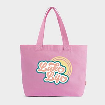 Lake Life Sun Colorful - Zippered Canvas Tote