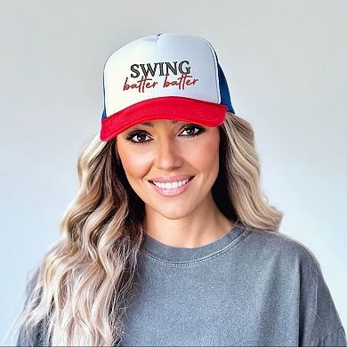 Script Swing Batter Batter - Women's Graphic Foam Trucker Hat
