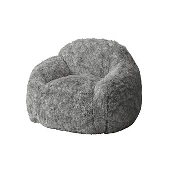 Adult Bean Bag Chair Sofa, Plush Faux Fur Lazy Chair with High-Density Sponge Filler