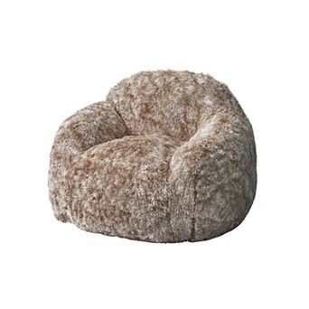 Adult Bean Bag Chair Sofa, Plush Faux Fur Lazy Chair with High-Density Sponge Filler