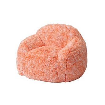 Adult Bean Bag Chair Sofa, Plush Faux Fur Lazy Chair with High-Density Sponge Filler