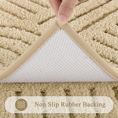 Ultra Soft Microfiber Boho Bathroom Runner Rug Non Slip Absorbent Machine Washable Home Decor