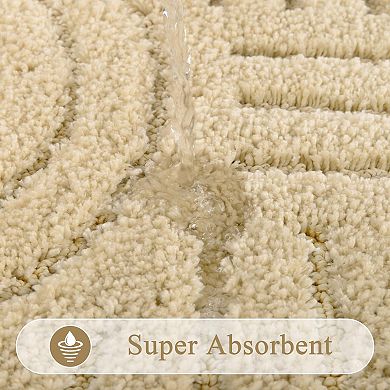 Ultra Soft Microfiber Boho Bathroom Runner Rug Non Slip Absorbent Machine Washable Home Decor
