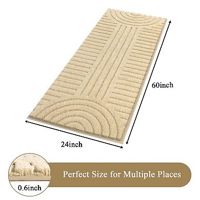 Ultra Soft Microfiber Boho Bathroom Runner Rug Non Slip Absorbent Machine Washable Home Decor