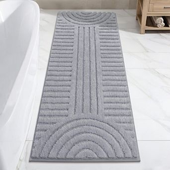 Ultra Soft Microfiber Boho Bathroom Runner Rug Non Slip Absorbent Machine Washable Home Decor
