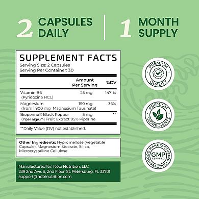Nobi Nutrition G2 Magnesium Taurate Capsules 60ct