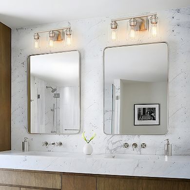 19.3 in. 3-Light Modern Vanity Light with Clear Glass Shades