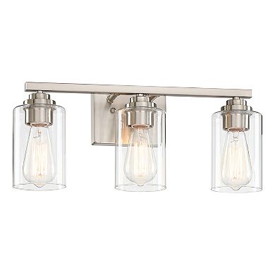 19.3 in. 3-Light Modern Vanity Light with Clear Glass Shades