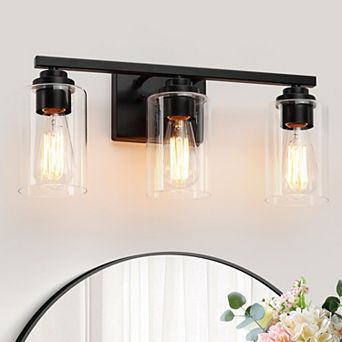 19.3 in 3-Light Modern Vanity Light with Clear Glass Shades