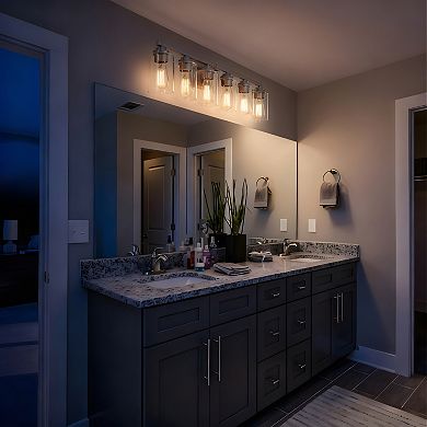 37.9 in. 6-Light Modern Vanity Light with Clear Glass Shades