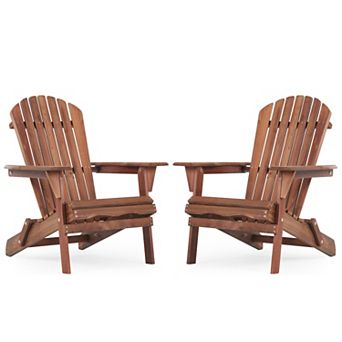 KWPZQEB 2 pc Adirondack Chair, Wooden Folding Lounge Chair with Wood Grain for Patio