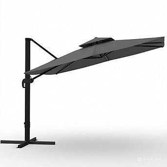 Heavy Duty 10×10FT Square Cantilever Umbrella, 360° Rotatable Aluminum Outdoor Offset Umbrella