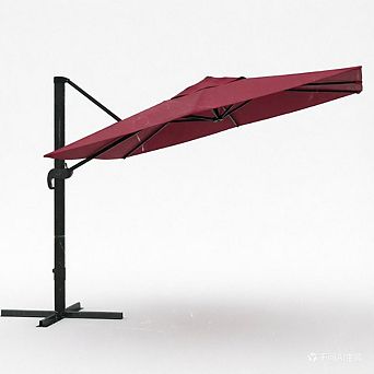 Heavy Duty 10×10FT Square Cantilever Umbrella, 360° Rotatable Aluminum Outdoor Offset Umbrella