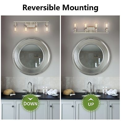 27.1 in. 4-Light Modern Vanity Light with Clear Glass Shades