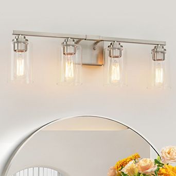 27.1 in 4-Light Modern Vanity Light with Clear Glass Shades