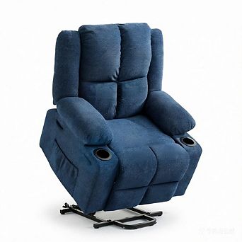 Electric Power Lift Recliner with Massage & Heat, 155° Lay Flat Oversized Recliner w/Cup Holders