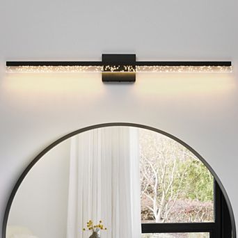 39.3 in LED Black Vanity Light with Bubble Acrylic, 5 CCT Selectable