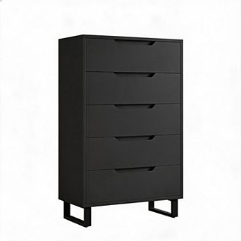 5 Dresser for Bedroom, Freestanding Horizontal Drawer with Storage，Wooden Closet Chest Storage