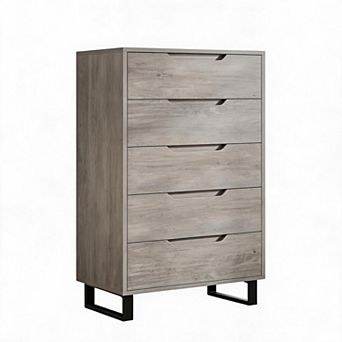 5 Dresser for Bedroom, Freestanding Horizontal Drawer with Storage，Wooden Closet Chest Storage