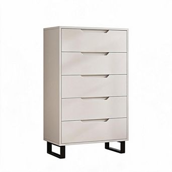 5 Dresser for Bedroom, Freestanding Horizontal Drawer with Storage，Wooden Closet Chest Storage