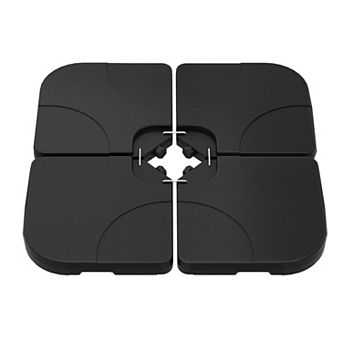 4 Pack Heavy Duty Offset Cantilever Umbrella Base, 230LBS Water/Sand Fill Weight Base with Lock Pins